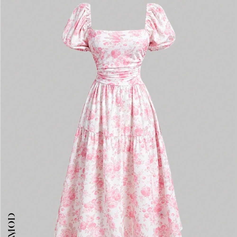 Elegant Pink Floral Dress